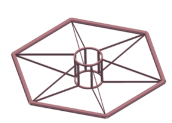 NRT Primary mirror (M1) layout diagram showing 18 hexagonal segments